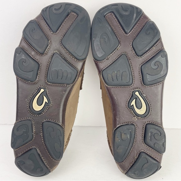 Olukai Moloa Ray Toffee Brown Leather Casual Slip On Shoes - Picture 12 of 12